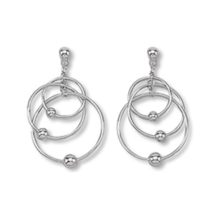 Triple Circle with Ball Earrings - Click Image to Close